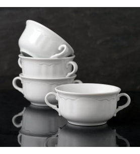 GÜRAL PORSELEN Venedik 4 Parça 12 Cm Kulplu Çorba Kasesi