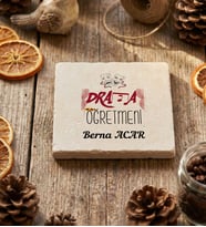 Kişiye Özel Drama Öğretmeni Bardak Altlığı Öğretmenler Günü Hediyesi (Krem)