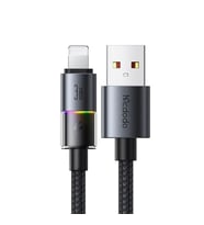 Mcdodo CA-8170 Usb iPhone 3A 7 Renkli LED Işıklı Şarj Data Kablosu (Siyah)