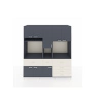 Kronos Dolap 10 Raflı 6 Çekmeceli 8 Kapaklı 220x59x243 Antrasit-Antrasit/Aytaşı