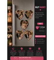 5'li Kalp Nişan Fotoğraf Magneti Kişiselleştirilebilir Söz ve Nişan Anısı Hediyesi
