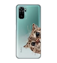 Redmi Note 10/Note 10S Uyumlu Tatlı Kedi Desenli Şeffaf Telefon Kılıfı