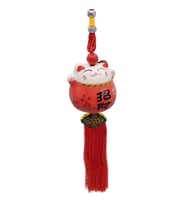 Feng Shui Maneki Neko Şans Kedisi Kırmızı No.2 (Karışık)