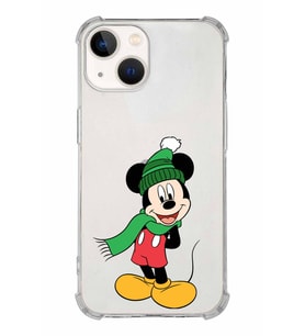 Apple iPhone 13 Mini Uyumlu Köşe Korumalı Antişok  Kapak Mickey Mouse Tasarımlı Şeffaf  Kılıf