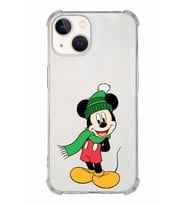 Apple iPhone 13 Mini Uyumlu Köşe Korumalı Antişok  Kapak Mickey Mouse Tasarımlı Şeffaf  Kılıf