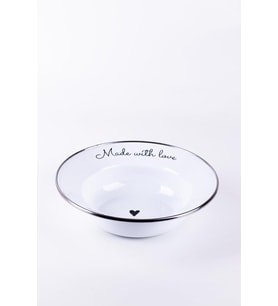 Love Emaye Çukur Makarna Ve Salata Tabağı