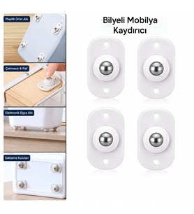 KARTELALI 4PCS TEK BİLYA TEKERLEKLİ MOBİLYA EŞYA TAŞIMA APARATI 360° 8KG TAŞIMA KAPASİTE (5343)