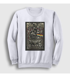 Presmono Unisex Beyaz Moon V3 Pink Floyd Sweatshirt 355397tt