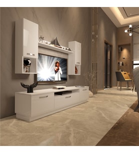 Decoraktiv Trendstyle 5DA Slm Tv Ünitesi Tv Sehpası - Parlak Beyaz