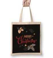 Yılbaşı Yeni Yıl Konseptli Merry Christmas 024 Bez Çanta Uzun Saplı