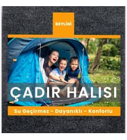 Kamp Matı Çadır Halısı Kaymaz Su Geçirmez Zemin Koruyucu Çadır İçi Dışı Kullanıma Uygun (147x183) (Antrasit)