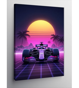 Kanvas Tablo Neon Formula 1 Aracı