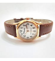 Marlas Retro Kadın Saati, Vintage Tasarım, Klasik Tasarım, Rose Gold Rengi, Minimal, Kayışlı, İkonik