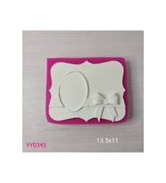 YY0345 Dikdörtgen İçinde Fiyonk Elips Çerçeve Silikon Kalıp