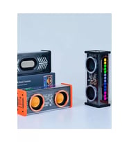 Şeffaf Mecha Müzik Tws Stereo Rgb İşıklı Hoparlör Kablosuz Bluetooth 5.0 Taşınabilir Hoparlör V9