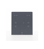 Arges Dolap 10 Raflı 2 Çekmeceli 4 Askılı 220x30x243 Antrasit-Antrasit/Antrasit