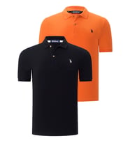 İKİLİ SET T8561 DEWBERRY ERKEK TSHIRT-SİYAH-TURUNCU (Siyah - Turuncu)