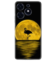 Spark 10 Pro Kılıf Silikon Desen Özel Seri Ay ve Flamingo 1775
