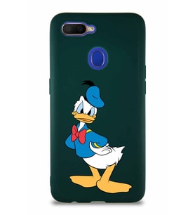 Oppo A5S Soft Premier Kapak Donald Duck-D Tasarımlı Silikon Kılıf - Yeşil (Şeffaf)