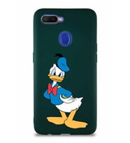 Oppo A5S Soft Premier Kapak Donald Duck-D Tasarımlı Silikon Kılıf - Yeşil (Şeffaf)