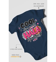 Cool diye yazılır hala diye okunur Kısa Kollu Bebek Body %100 Pamuk