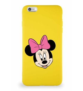 Apple iPhone 6 Plus Soft Premier Kapak Minnie Mouse-C Tasarımlı Silikon Kılıf - Sarı (Şeffaf)
