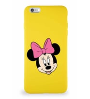 Apple iPhone 6 Plus Soft Premier Kapak Minnie Mouse-C Tasarımlı Silikon Kılıf - Sarı (Şeffaf)