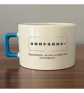 Anneanne Baskılı Mavi Kulplu C Fincan
