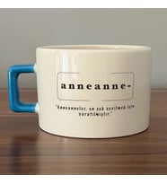 Anneanne Baskılı Mavi Kulplu C Fincan