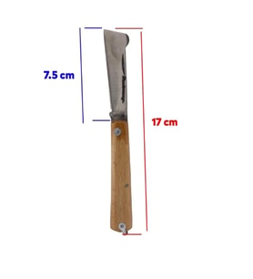 Aşı Bıçağı Profesyonel Çelik Tepeli Uçlu Bağ Ağaç Budama Aşı Çakısı 170 mm Ahşap Saplı Bıçak Çakı