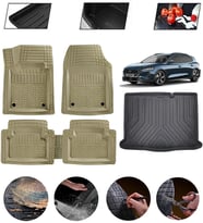 Ford Focus 5 Sedan İnce Stepneli Uyumlu Paspas Araca Özel Bagaj Havuzu MBS Bej