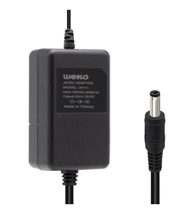 Weko 12 Volt 2 Amper 5.5*2.1 Uçlu Yerli Üretim Plastik Kasa Masaüstü Adaptör (Siyah)