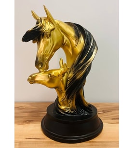 At ve Yavrusu Biblo Kırılmaya Dayanıklı 1. Kalite Salon & Ofis Heykeli (28 cm)