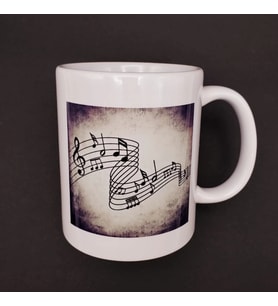 pilelistore Müzik Notaları Tasarımlı Kupa Bardak