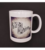 pilelistore Müzik Notaları Tasarımlı Kupa Bardak