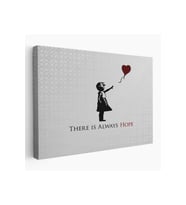 Banksy Kırmızı Balonlu Kızın'ın Her Zaman Umut Vardır Yazılı Tablosu-5012