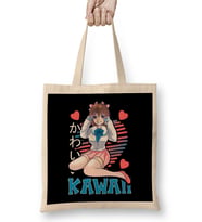 Kawaii Senpai Anime Girl Japanese Cute Manga Waifu Bez Çanta Uzun Saplı