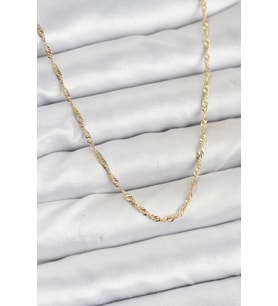 CM 14K Gold Renk Yassı Burgulu Model Kadın Kolye