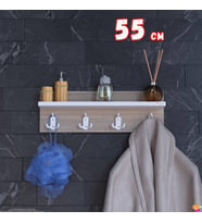 Modilayn Kedi Serisi 46,4x18 cm, 3’lü Banyo Askısı Seti  12 Kancalı Raflı Düzenleyici Yer Tasarrufu