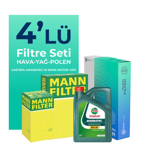 MANN Fiat Punto 1.3 Dizel Filtre Bakım Seti Castrol Motor Yağlı EURO 4 (2012-2017) 4 Lü