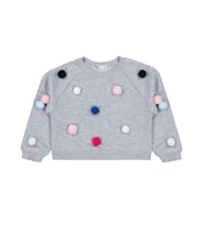 Civil Girls Ponpon Aksesuarlı 2-5 Yaş Sweatshirt - Gri