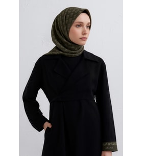 Armine Tivil Saf İpek Eşarp 9412 - 83 Yeşil Karışık Desen