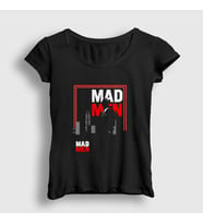 Presmono Kadın Siyah Poster Dizi Mad Men T-Shirt 477249tt