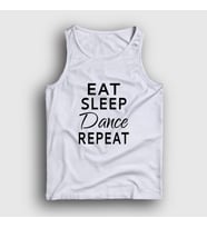 Presmono Unisex Beyaz Eat Sleep Dance Repeat Hediye Dansçı Atlet 464289tt (Beyaz)