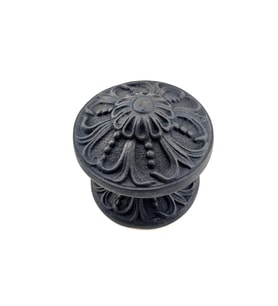 Antika Tarz Dekoratif Pirinç Çiçekli Kapı Tokmağı - 80 Mm Çap, Oksit