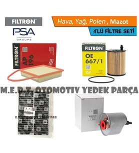 Citroen C-Elysee 1.6 HDi Euro 5 Filtre Bakım Seti 2012-2018
