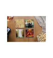 Atölye Yüzüklerin Efendisi Temalı Bardak Altlığı 4’lü Set Doğal Taş (10x10 cm)