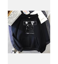 Jujutsu Kaisen Geto Ve Gojo Kapşonlu Sweatshirt (Siyah)