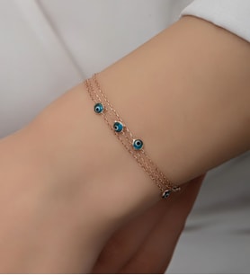 Kadın 925 Ayar Gümüş Nazarlı Bileklik