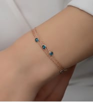 Kadın 925 Ayar Gümüş Nazarlı Bileklik